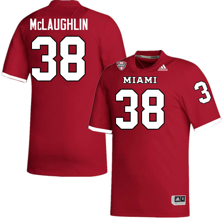 Miami University Redhawks #38 Kellan McLaughlin College Football Jerseys Stitched-Red